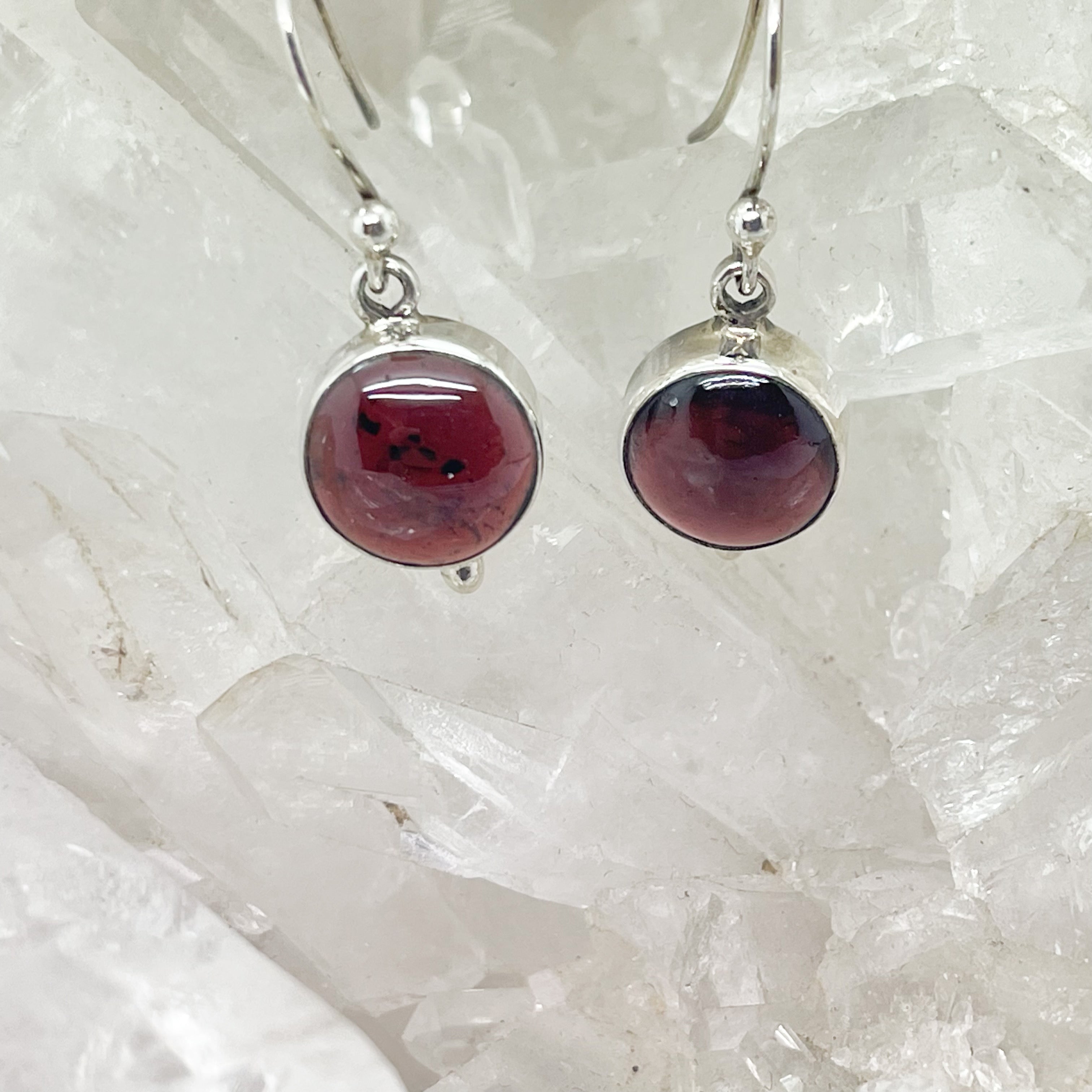 Garnet sterling clearance silver earrings