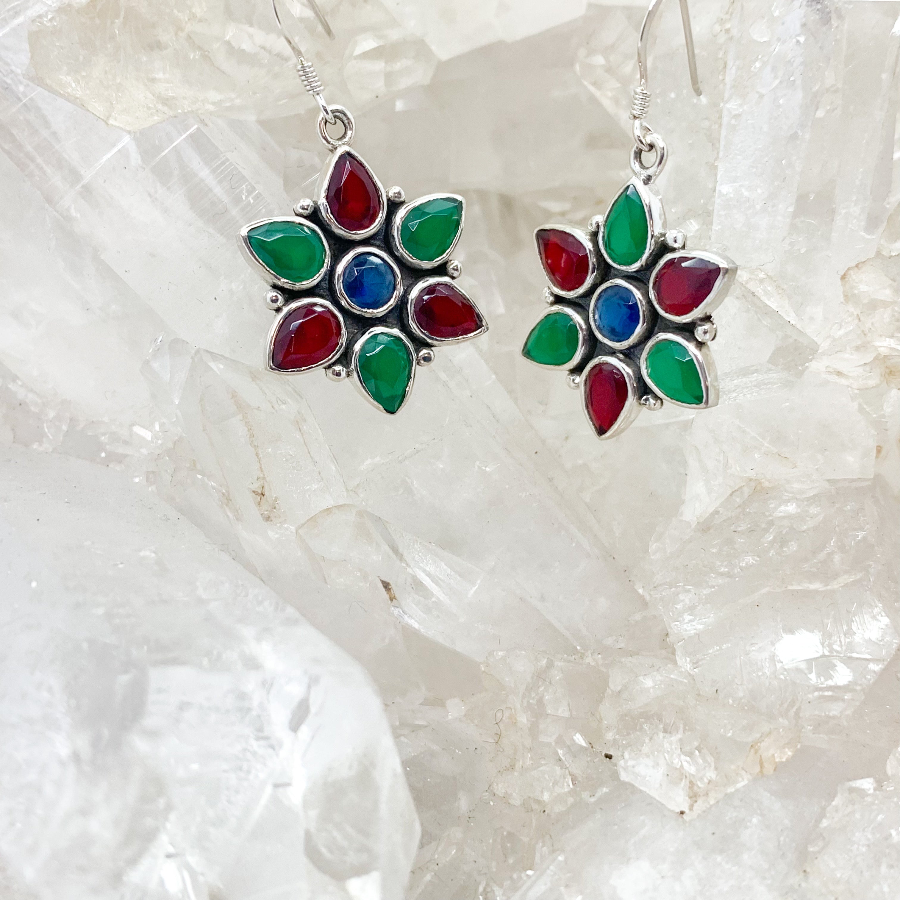 Green sale ruby earrings